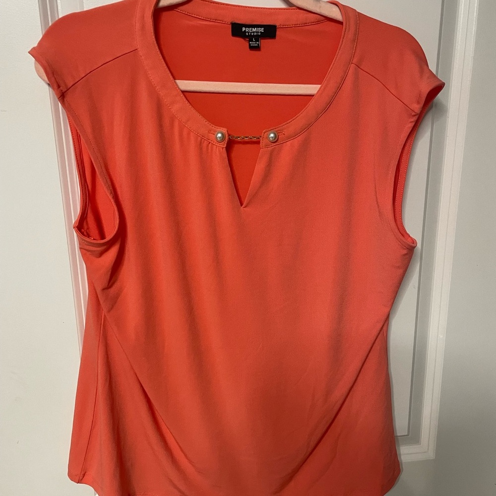 Premise Women's Vibrant Coral Blouse